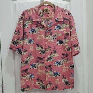 PUSSER WEST INDIES,Mens Silk Blend BUTTON UP SHIRT, SIZE L